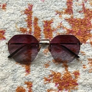 Diff Eyewear Nova Rose Gold Hexagon Sunglasses